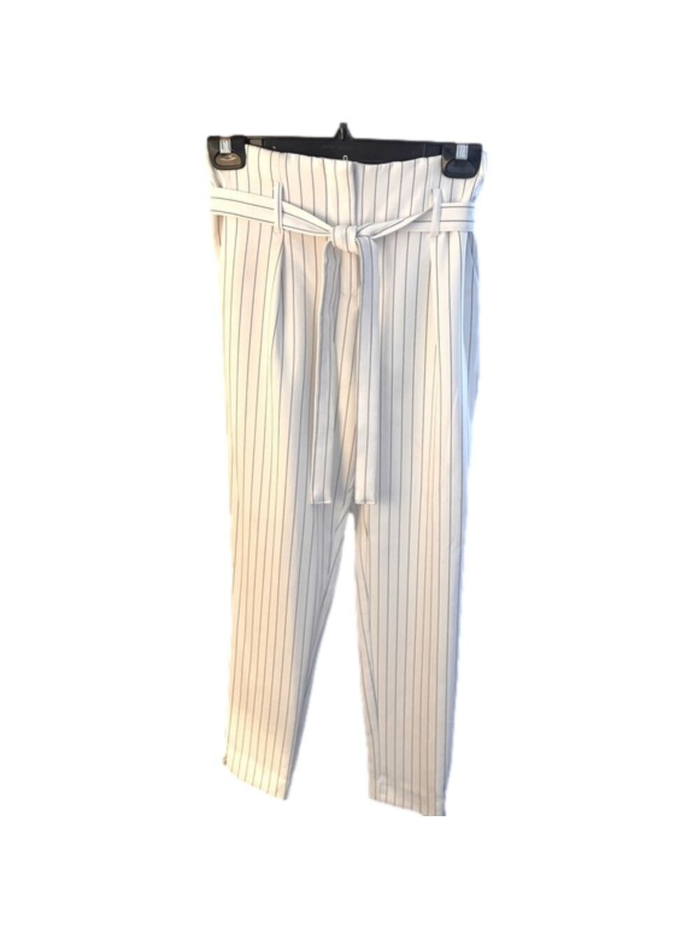 Ladies xs slip on pant, short zipper fly detail and soft belt